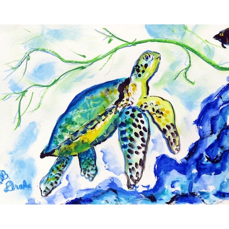 Betsy Drake 18 x 26 in. Yellow Sea Turtle Doormat DM833